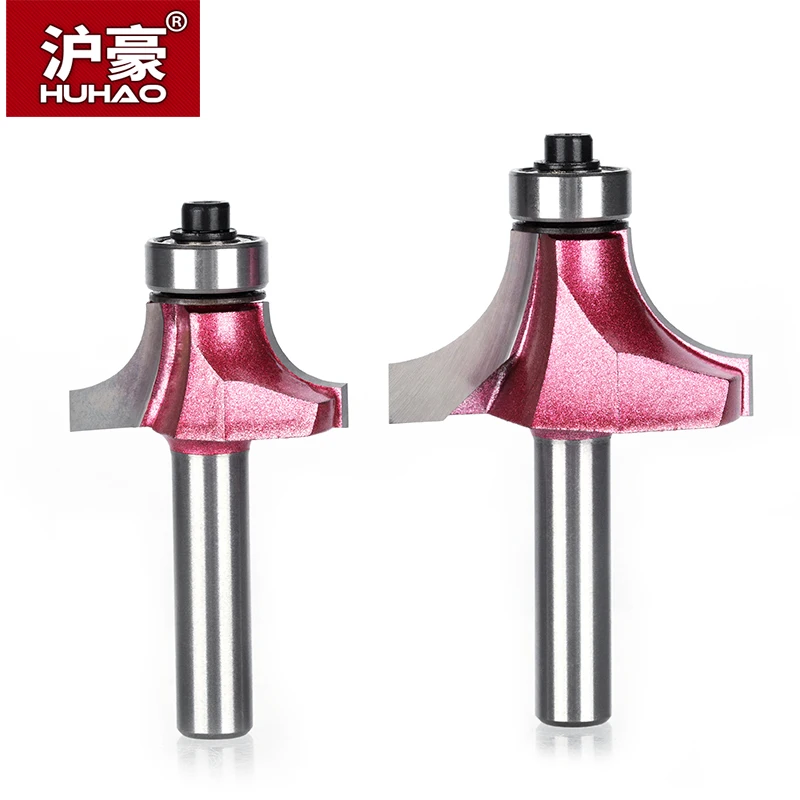 HUHAO 1pc Shank 8mm Radius Round Cove Box Bit CNC Round Nose Carbide Router Bits With Bearing For W