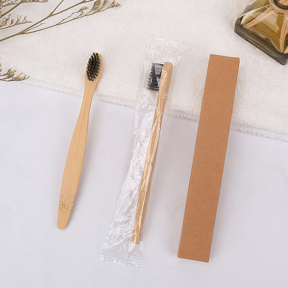 5 шт. детская натуральная Экологически чистая мягкая щетина с бамбуковой ручкой набор зубных щеток деревянная зубная щетка крафт-упаковка