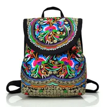 ¡Novedad de 2019! mochila de estilo étnico Vintage con bordado de flores, mochila de viaje, bolso de hombro