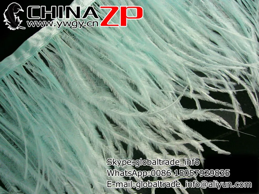 Aqua Ostrich Fringe, 1 Yard - TIFFANY BLUE Ostrich Fringe Trim feather 3