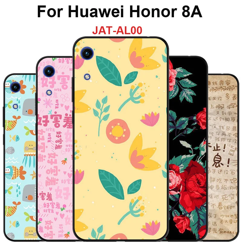 Чехол для huawei Honor 8A, мягкий силиконовый чехол из ТПУ с принтом для Honor 8 A, защитный чехол для мобильного телефона, чехол Honor8A