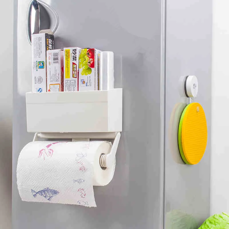 Plastic Fridge Rack Refrigerator Organizer and Paper Towel Holderin