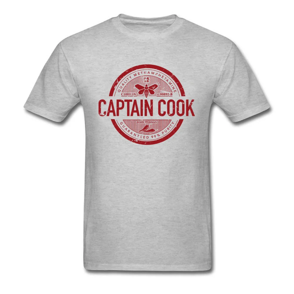 Captain cook 100% Cotton Fabric T-Shirt for Men Short Sleeve Comics Tees Hot Sale Summer Fall Crew Neck Tee Shirts Birthday Captain cook grey
