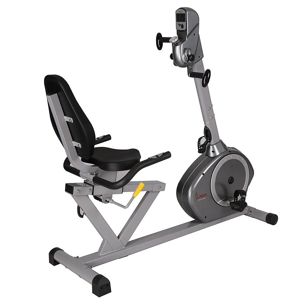 sunny health & fitness recumbent bike with arm exerciser
