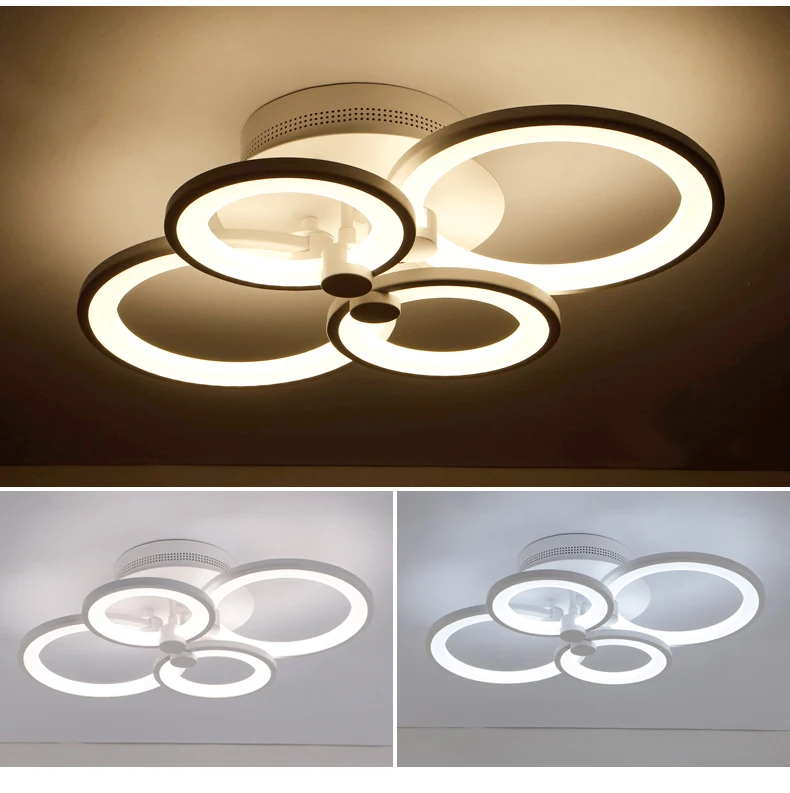 Современный минималистичный круглый светодиодный потолочный светильник, индивидуальный креативный светильник для гостиной, спальни, столовой, переменный светильник QIANXIA-9018
