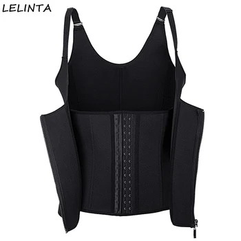 

LELINTA Women's Black Underbust Waist Cincher Body Shaper Vest Tummy Control Workout Waist Trainer Slimming Corset Top