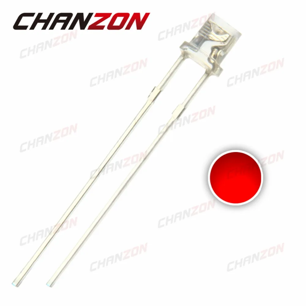 Прозрачная Светодиодная лампа CHANZON 100 шт. 3 мм красная плоская 620 625nm прозрачная