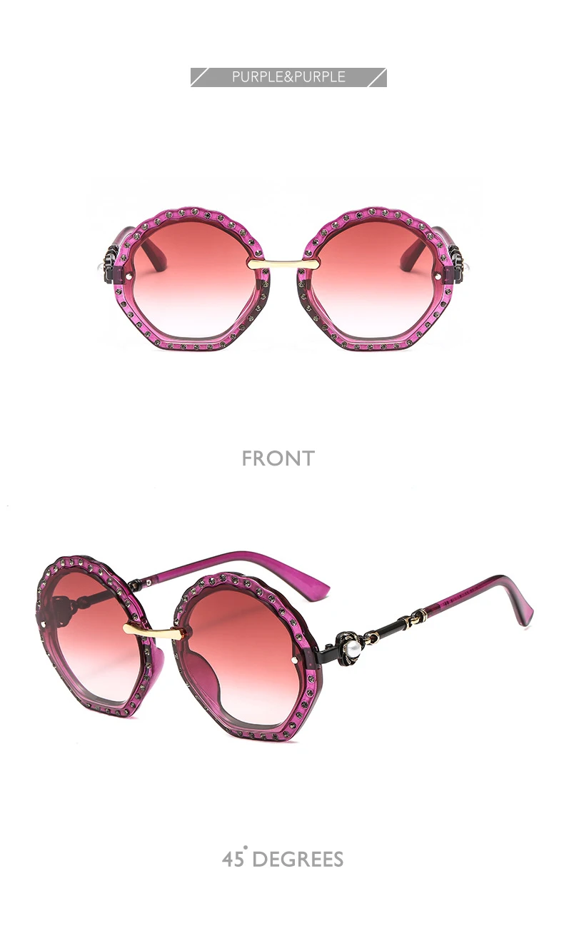 Королевские солнечные очки для девочек женские Роскошные Алмазные брендовые дизайнерские модные женские солнцезащитные очки со стразами градиентные Lunette de sol SS557