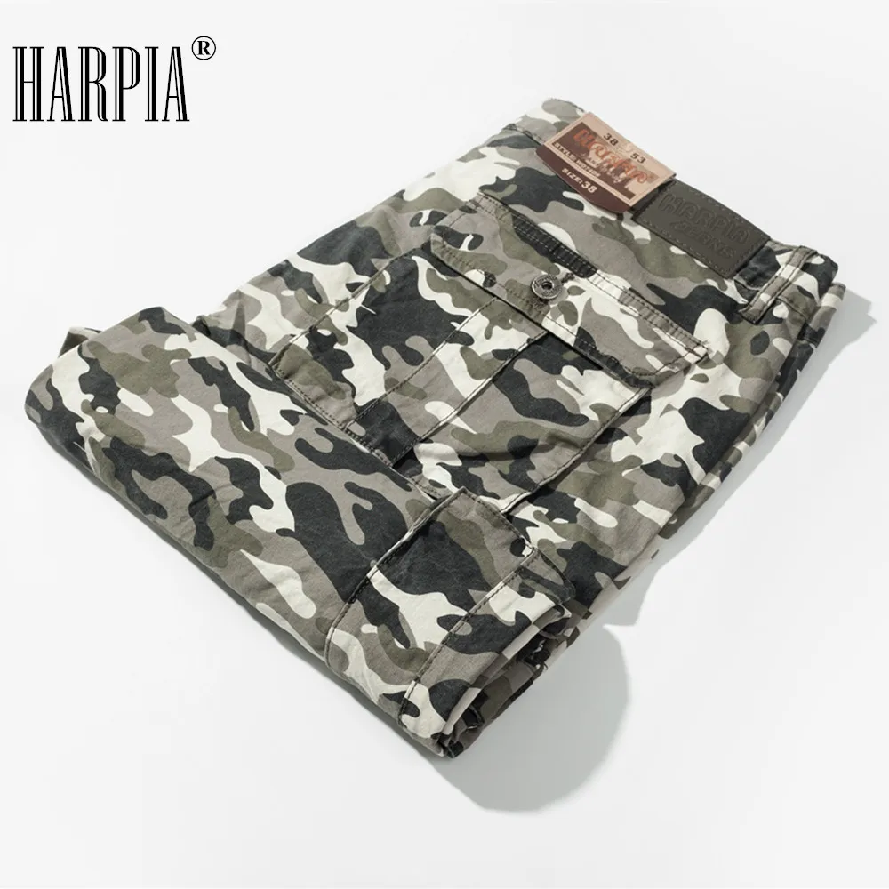 Harpia новые летние мужские камуфляжные шорты свободные Карго армейского зеленого