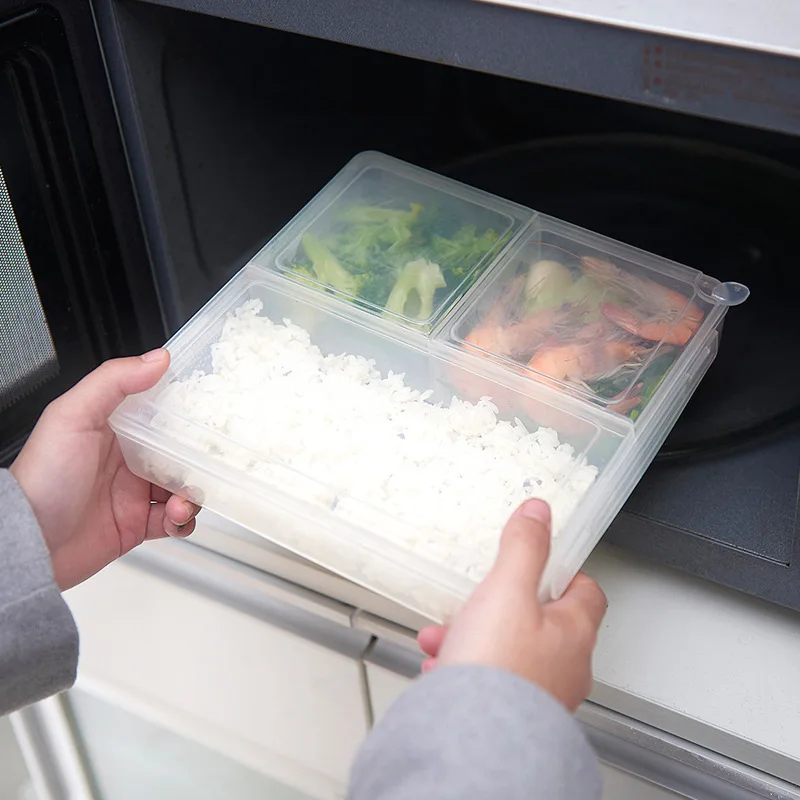 3 сетки Microwavable коробка для хранения продуктов прозрачный органайзер для холодильника контейнер для фруктов овощей специй микроволновая печь Сейф