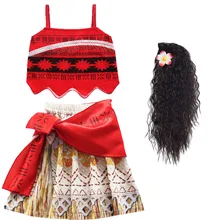 Детское летнее платье Моана для девочек, платье с открытой спиной, костюм принцессы, детская одежда