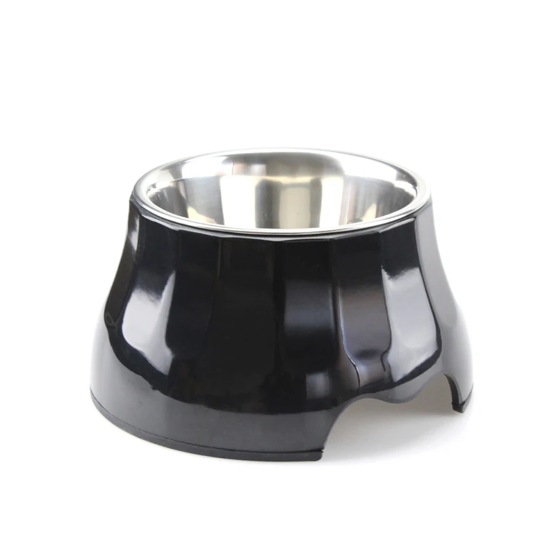 New Raised Dog Bowls Non-skid Melamine Feeding Station for Cozy Eating Dishwasher Safe for Long Legged Dogs - Цвет: Черный