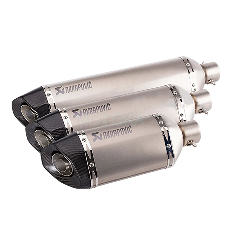 

Universal 51mm Akrapovic Motorcycle Exhaust System Muffler Pipe For TMAX530 BN600 Carbon Fiber Tip Motorbike Scooter Silencer