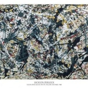 Pollock Silver On Black Laminated Poster By Jackson Pollock (36 X 24)