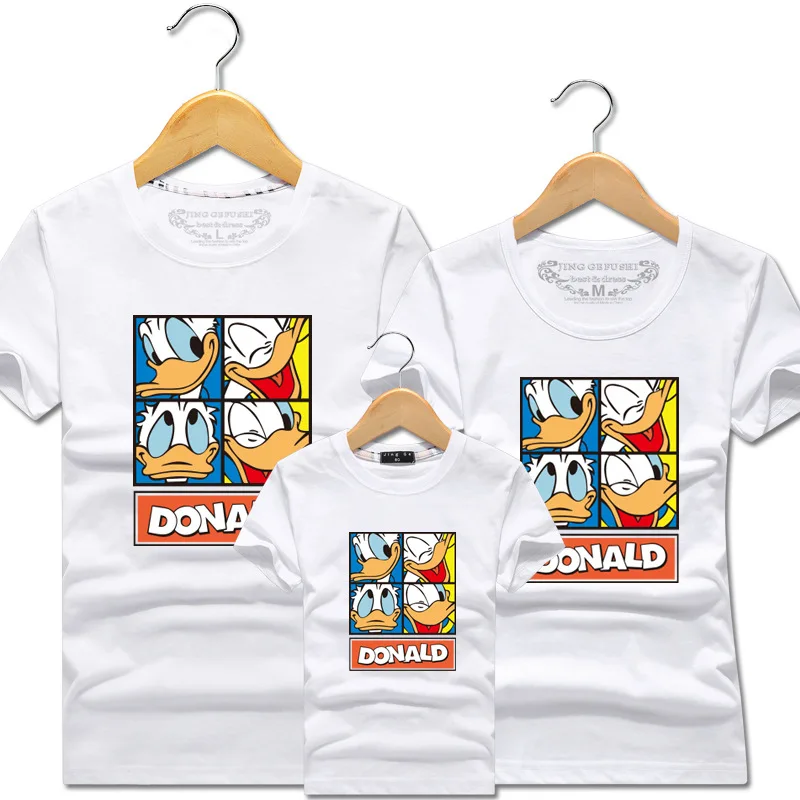 Jargazol/Одинаковая одежда для семьи летняя футболка с принтом утки из мультфильма «Мама и я»; семейный образ; одежда для папы, сына и дочки