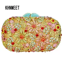 Кэтрин Форма цветочный клатч Сумки Женская Роскошная обувь с украшением в виде кристаллов вечерние сумочки женские аксессуары для свадьбы свадебный вечерние кошелек SC225