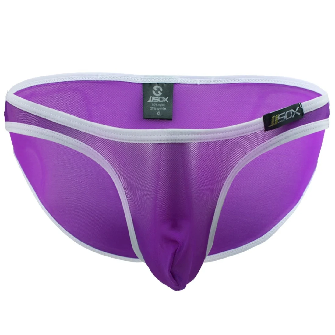 Purple Мужские купальные костюмы, Гей Нижнее белье, стринги, бикини, купальный костюм, низкая посадка, нижнее белье, дышащая сетка, выпуклый Чехол для плавания, грузовик - Цвет: Purple