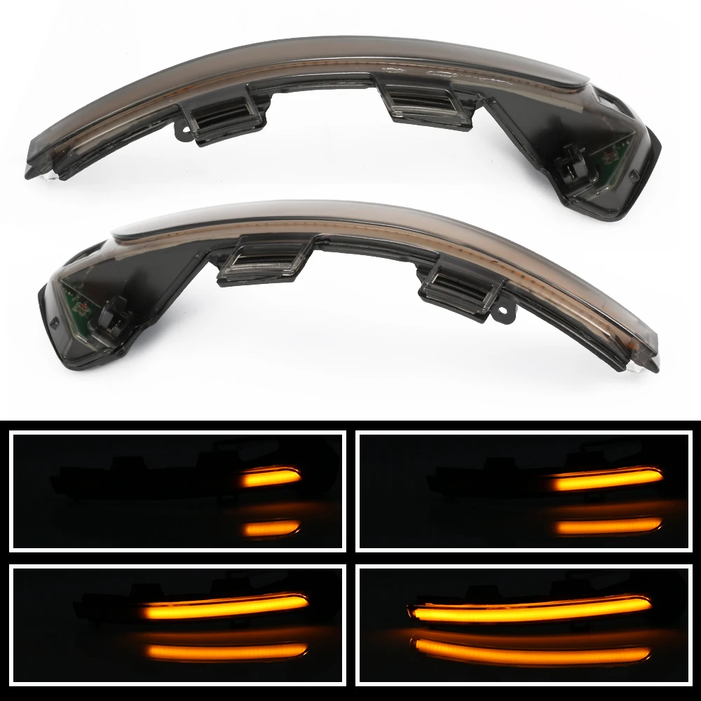 

2pcs Dynamic LED EMARK Smoked Side Wing Mirror Sequential Blink Turn Signal Lights For VW Passat B8 Variant Arteon 2016 2017