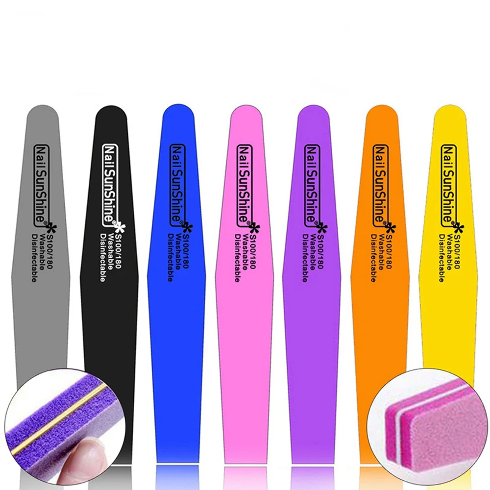 

1Pc New Manicure Nail Files For Manicure 80/100 Strong Thick Sandpaper Sanding Nails File Buffs Buffing Grey Boat Nail Care Tool