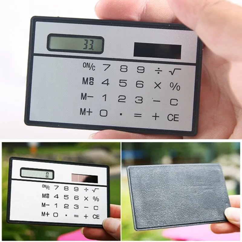 Digits Ultra Mini Slim Credit Card Size Solar Power Small Calculator Pocket V5S4 