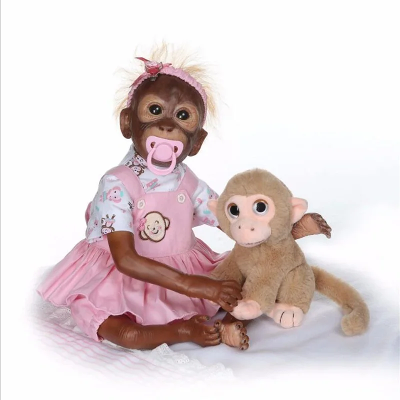 52 см Моделирование куклы обезьяны модель силиконовые Reborn куклы реквизит для фотосъемки playmate детские игрушки рождественские подарки на
