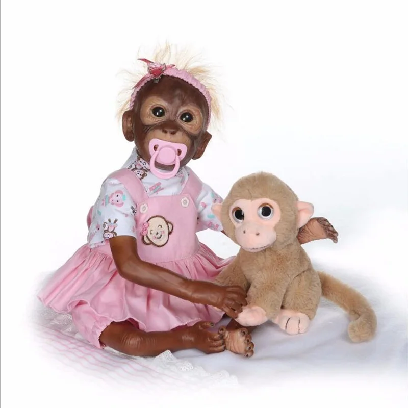 

52cm simulation monkey doll model Silicone Reborn Dolls photography props playmate kids toys Christmas birthday gifts