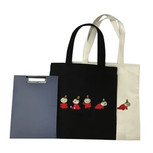 EXCELSIOR Bande Dessinée Moomin Toile Zipper Fourre-Tout Femme Casual Sacs De Plage Grandes Femmes Shopping Sac Quotidien Sacs À Main Bandoulière Bolsas