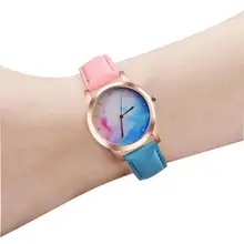 Reloj de mujer WOK11419OKTIME Vintage diseño arcoíris reloj bonito Color rosa azul Casual reloj de cuarzo para mujer # W