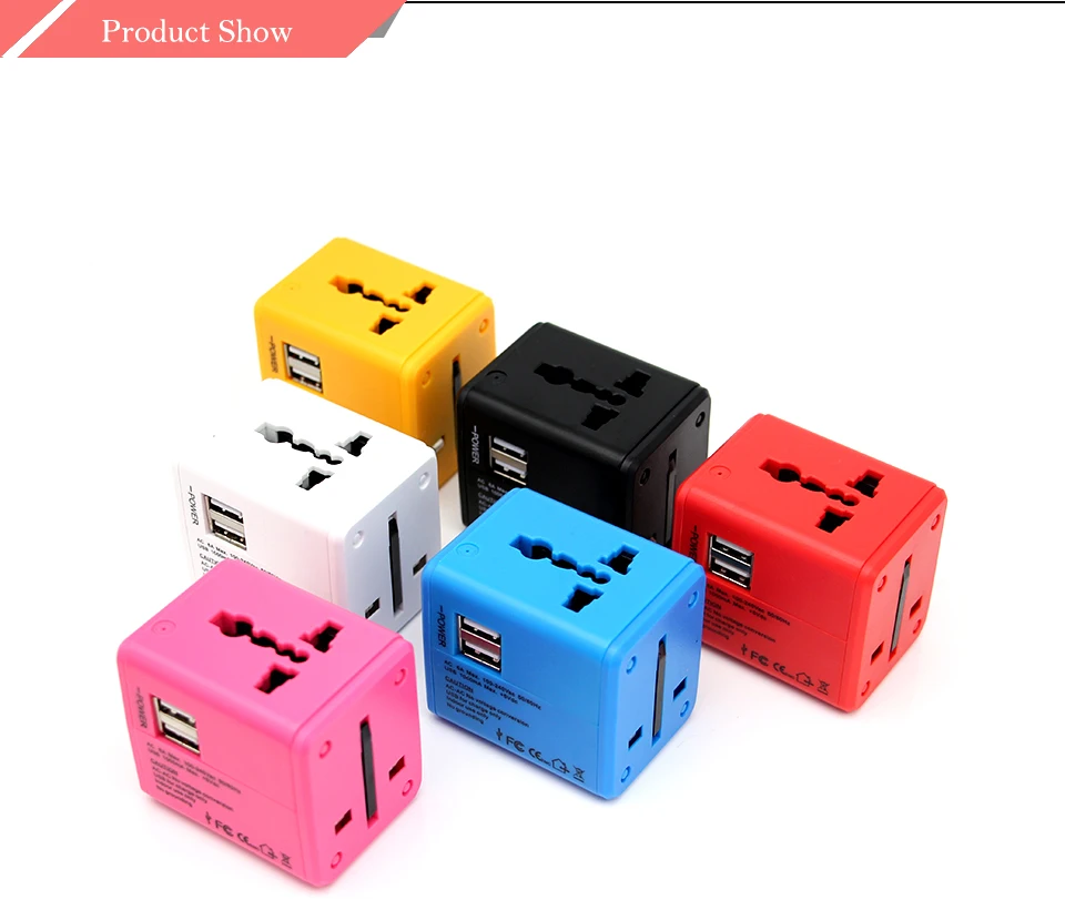 Pretty Electronic Universal Travel Adapter  Electric Plugs Sockets Converter USAUUKEUCN Dual USB Charging Electrical Power  (8)
