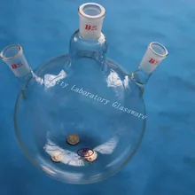 5L 3-образным вырезом сосуд с круглым дном, 5000 мл, 24/40, тяжелые стены(лабораторный инструмент