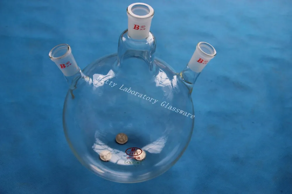 5L 3-neck Round bottom flask 5000ml Joint 24/40 heavy wall (Lab instrument) | Канцтовары для офиса и дома
