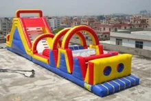 large inflatacle obstacle course sports/ 2017 customized inflatable game for kids