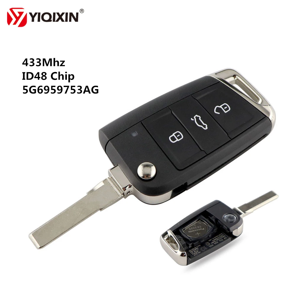 YIQIXIN oryginalny 3 przycisk odwróć składany klucz zdalny dla VW Volkswagen Golf 7 MK7 Lamando klucz 433Mhz ID48 układu 5G6959752AG YIQIXIN oryginalny 3 przycisk odwróć składany klucz zdalny dla VW Volkswagen Golf 7 MK7 Lamando klucz 433Mhz ID48 układu 5G6959752AG