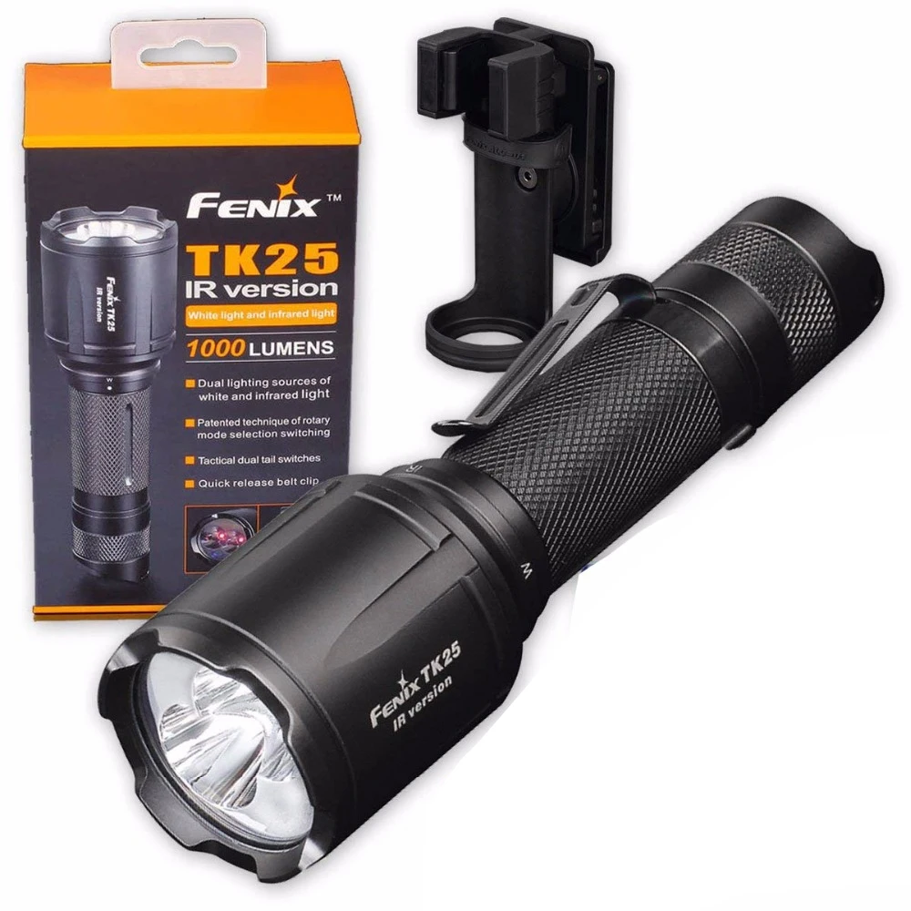 

FENIX TK25 IR tactical flashlight CREE XP-G2 S3 850nm infrared LED max 1000 lumen beam distance 225 meter outdoor hunting torch