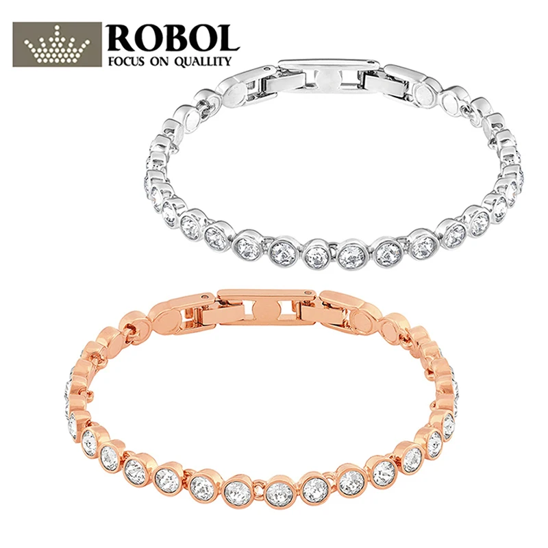 

ROBOL New TENNIS Low-key Gorgeous Fashion Bracelet Female Bracelet Jewelry Hundred Matching Accessories