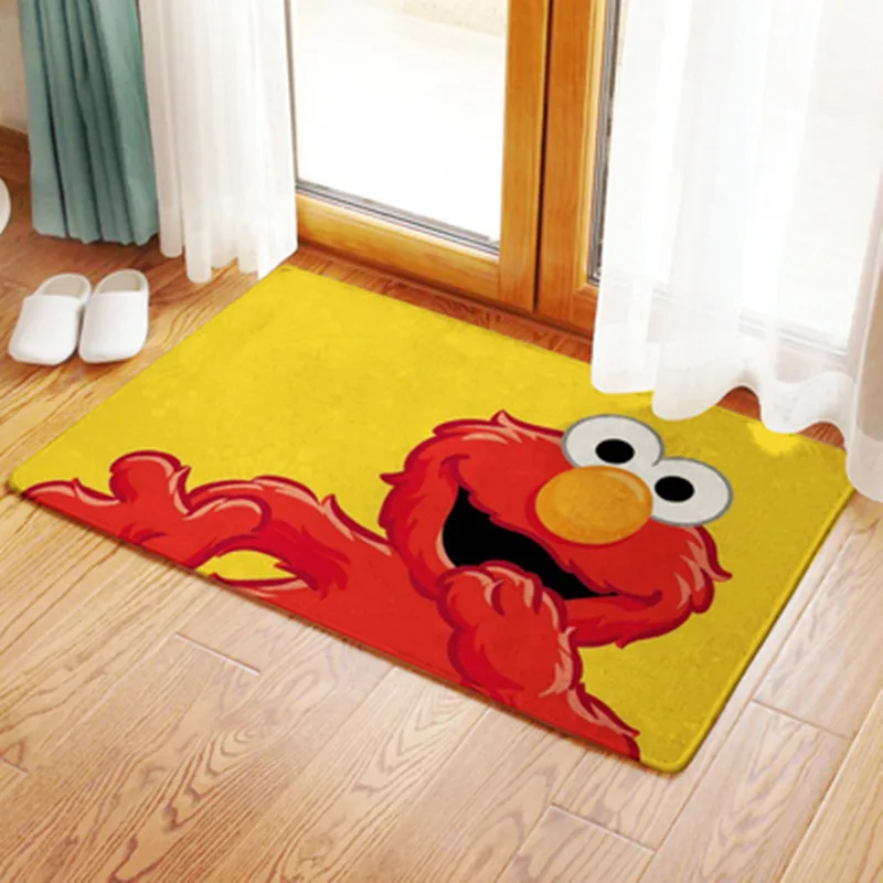 

Sesame Street ELMO Floor Mat Living Room Tea Table Blanket Kitchen Anti-slip Bedroom Carpet Bedroom Cloakroom Home Mat M1296