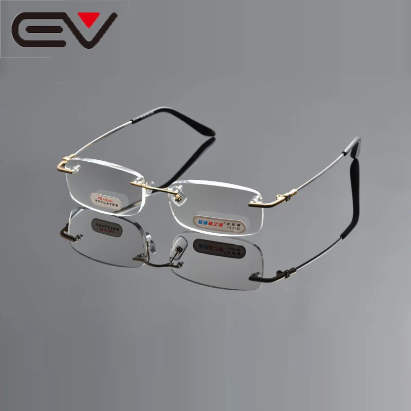 2015EV Модные металлические очки для чтения без оправы с эффектом памяти, очки для дальнозоркости, гибкие очки+ 1+ 1,5+ 2+ 2,5+ 3+ 3,5+ 4 EV0979