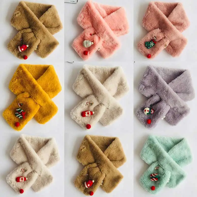 FOCUSNORM теплый зимний весенний шарф-кольцо для детей, Детский Рождественский дизайн, теплый воротник для девочек, рождественский подарок, стильный шарф для малышей