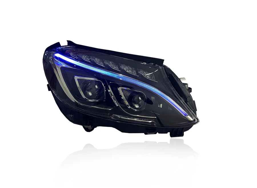 2 шт. светодиодный фонарь для Benz W205 c-класс 15-18автомобильный светодиодный фонарь с двойными ксеноновыми линзами автомобильные аксессуары дневные ходовые огни противотуманные фары