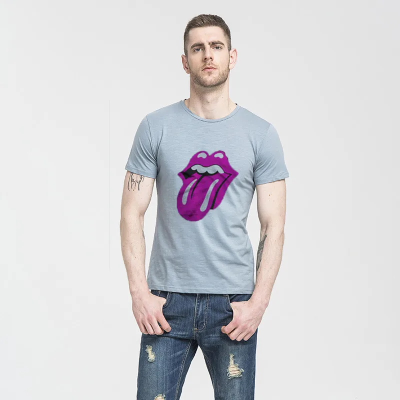 2017 Fashion Big Mouth Tongue Lips T shirt Men Sexy Lip Printed T Shirts Man Brand Short Sleeve