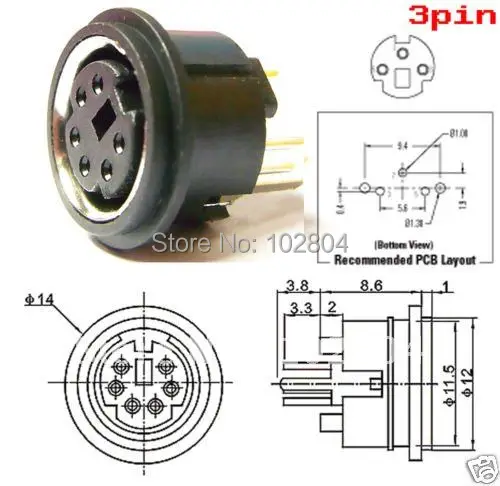 

Mini 4 Pin or 6 Pin 8 Pin Circular PCB Mount DIN Connector 30 pcs per Lot
