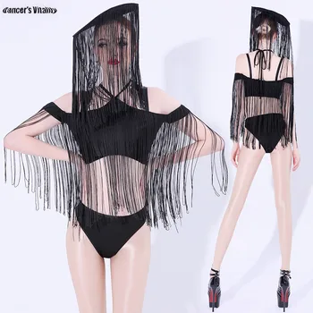 

Sexy Stage Costumes For Singers Dance Suit Tassel Bodysuit Stage Wear Women's Sexy Female Singer Outfit Jazz Dance Costumes New