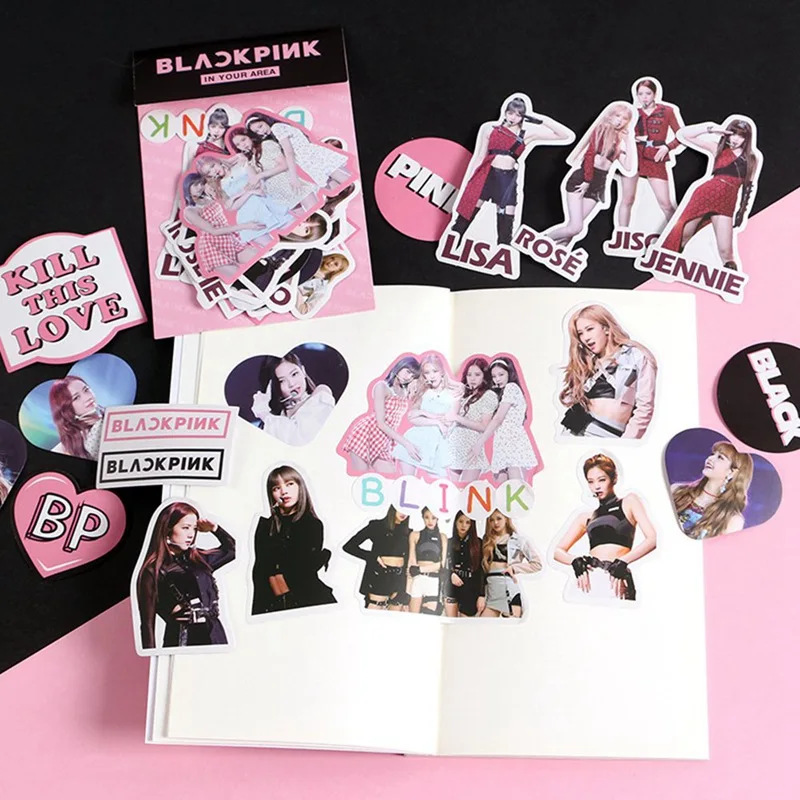 

1 Pack K-POP BLACKPINK Decal Stickers JISOO JENNIE ROSE LISA Paper Stationery Stickers Fans Collection Gift