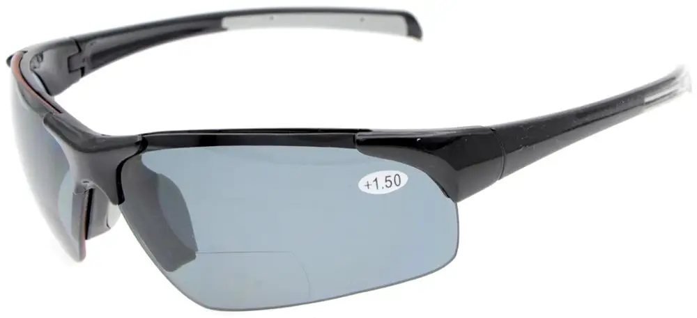 TH6186 бифокальные Eyekepper TR90 небьющиеся спортивные half-оправы бифокальные очки+ 1,0/1,5/2,0/+ 2,5/+ 3,0 - Цвет оправы: Shiny Black