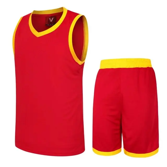 Детские баскетбольные майки, комплекты для бега, спортивные рубашки для мальчиков и девочек, быстросохнущие баскетбольные майки, шорты - Цвет: 833  red