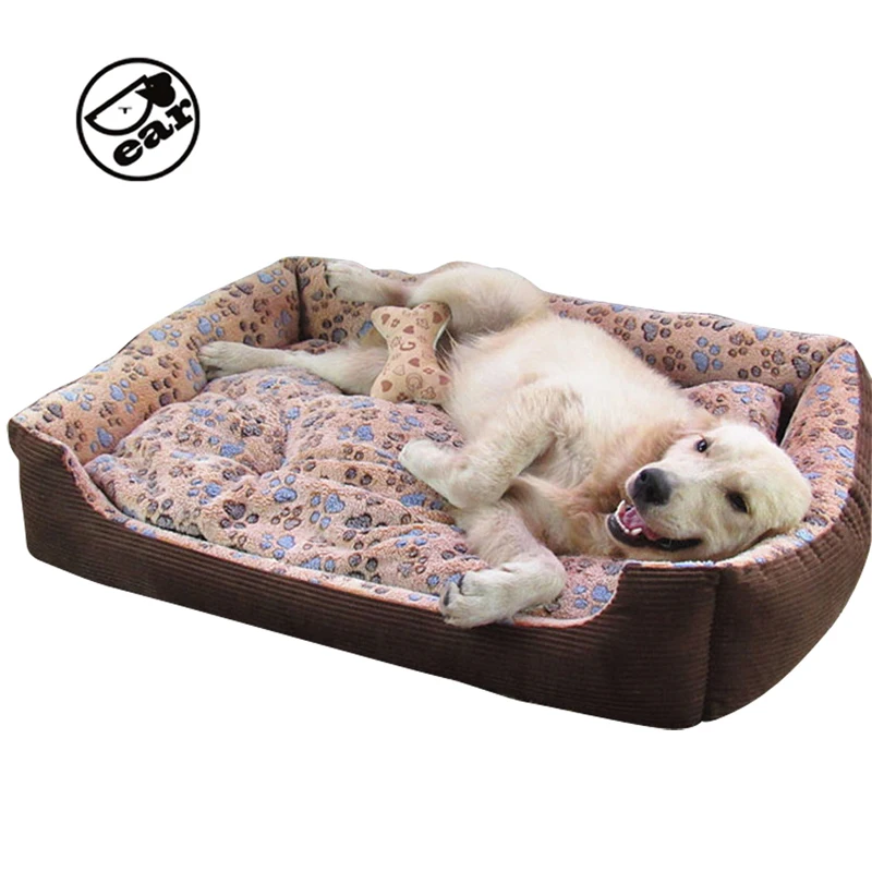 

Reversible Rectangle Pet Bed with Dog Paw Printing Size XS to 2XL
