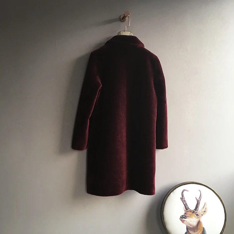 Discount Natural wool coats women warm jackets female turn down collar pockets single breasted wool overcoat 2018 autumn winter MOVAU0023 18