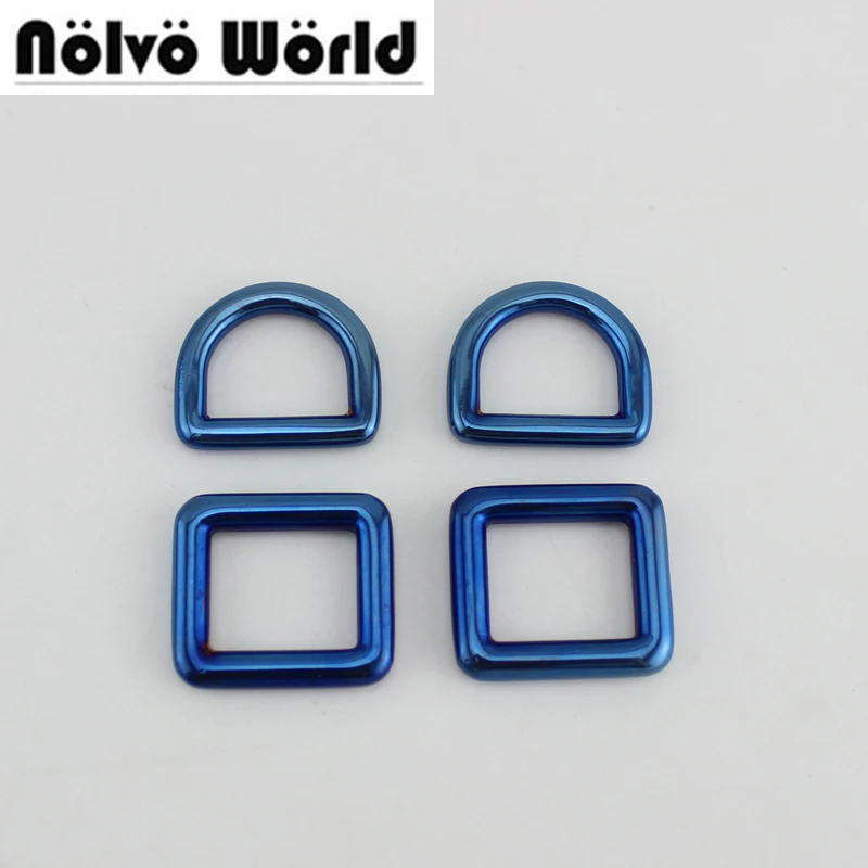 

NEW!! 10 pieces IP Blue Tone,1.9cm d ring match with buckle Cast Solid,Custom manufactured Welded Buckles,Bright Blue Color