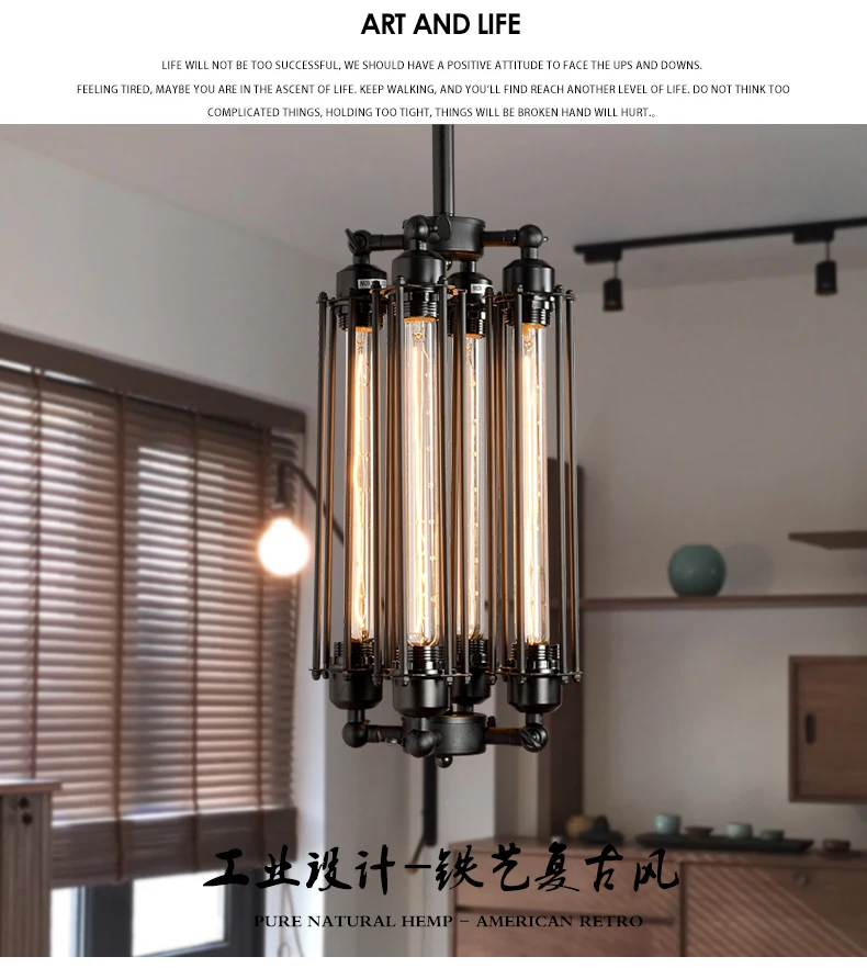 Industrial Vintage Metal Fan Pendant Lamp Steampunk Ceiling Chandelier Light BTT