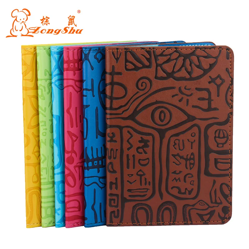 PU Card Holder Travel Retro Ancient Egypt Passport Holder Business